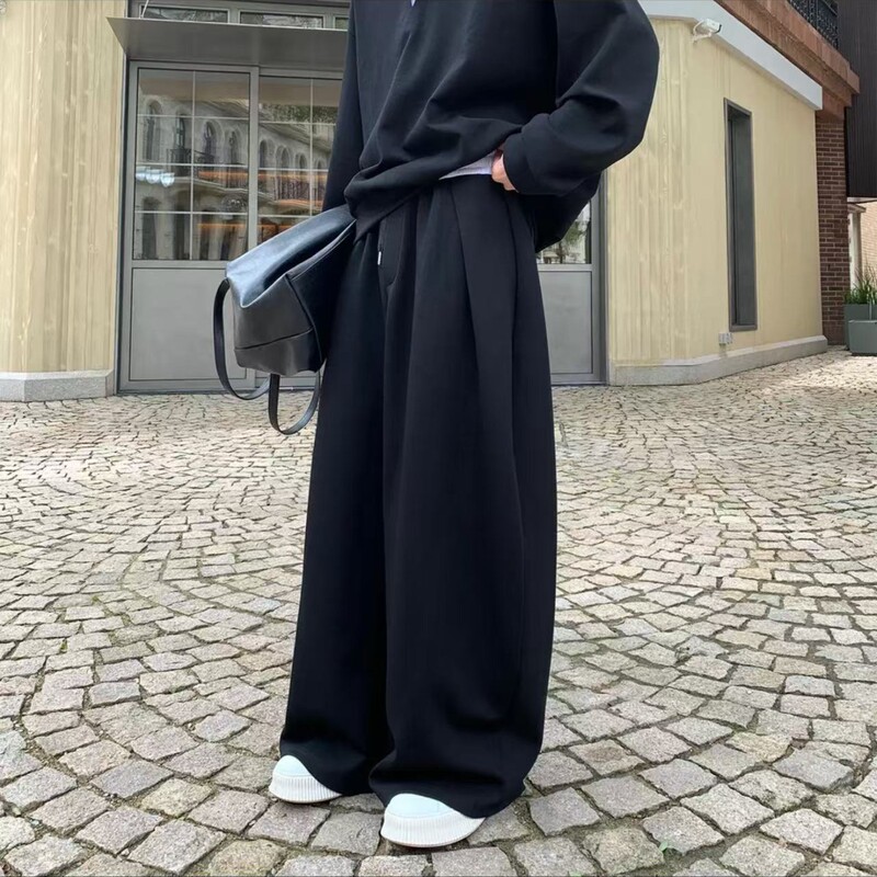 秋季上新高品质宽松型时尚简约休闲轻奢男士假两件卫衣套装棉|undefined