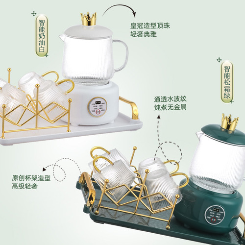 Mini health pot household multi-function kettle electric tea set floral teapot tea set small office boiling cup