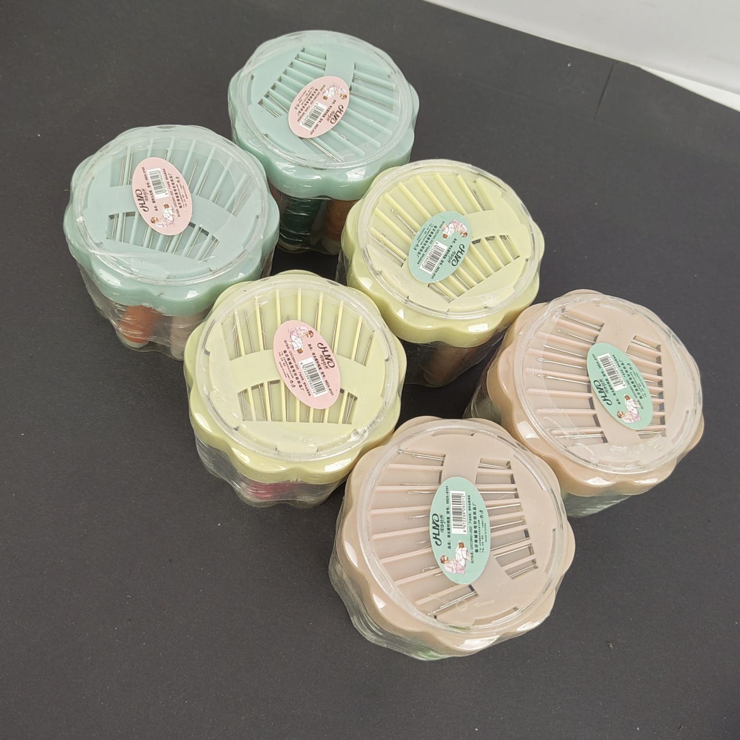 带合格证可开票马卡龙色居家便携家用针线盒 针线包纸尺穿线器顶