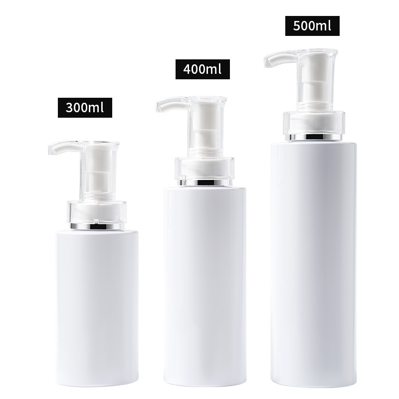 Botella de Gel de Ducha Transparente de 500ml, Botella de Champú de 400ml, Botella de Presión PET de 300ml, para Hoteles, en Stock