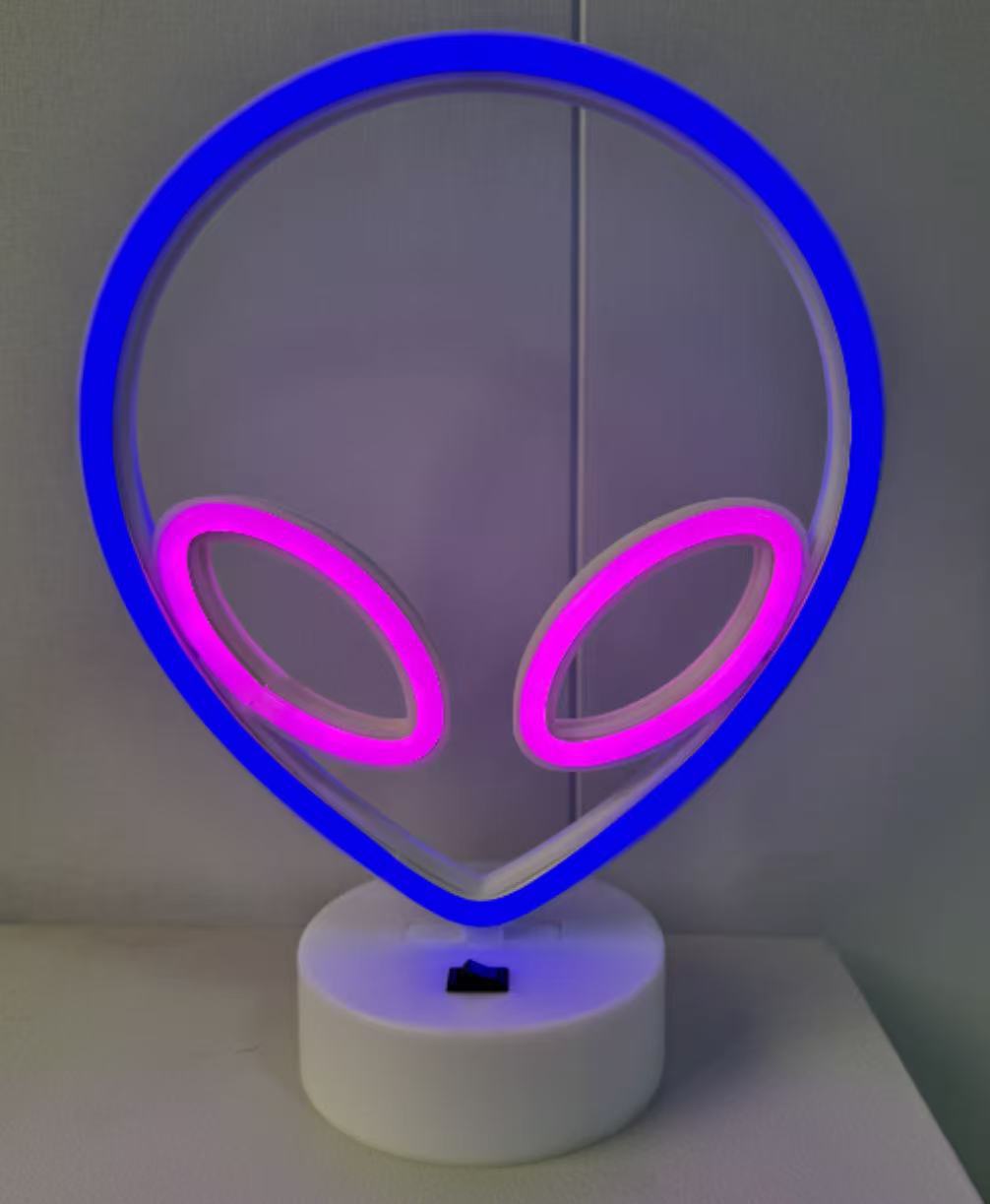 Lámpara de diseño LED de venta directa de fábrica, base de neón, flamenco, relámpago, luz nocturna, luces navideñas redondas