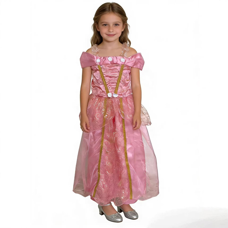 Factory Direct Sale Carnival Girls' Princess Dress, Off-Shoulder Gown, Festival Party Cosplay Outfit, in Stock for Immediate Shipment