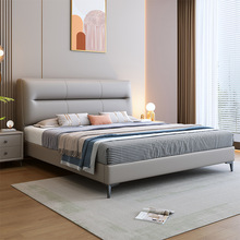 皮床雙人床軟床貓爪皮現代簡約1.8米輕奢床主卧室1.5米極簡高腳床