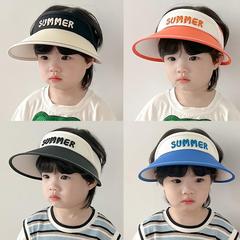 兒童防曬寶寶遮陽帽男童女童空頂太陽帽夏季薄款防紫外線大檐外出