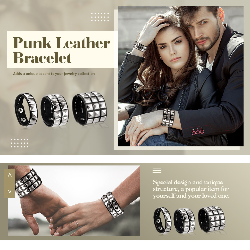 Geometric Pattern Casual Simple Style Streetwear Geometric Pu Leather Men's Bangle Men Cord & Leather Bracelets