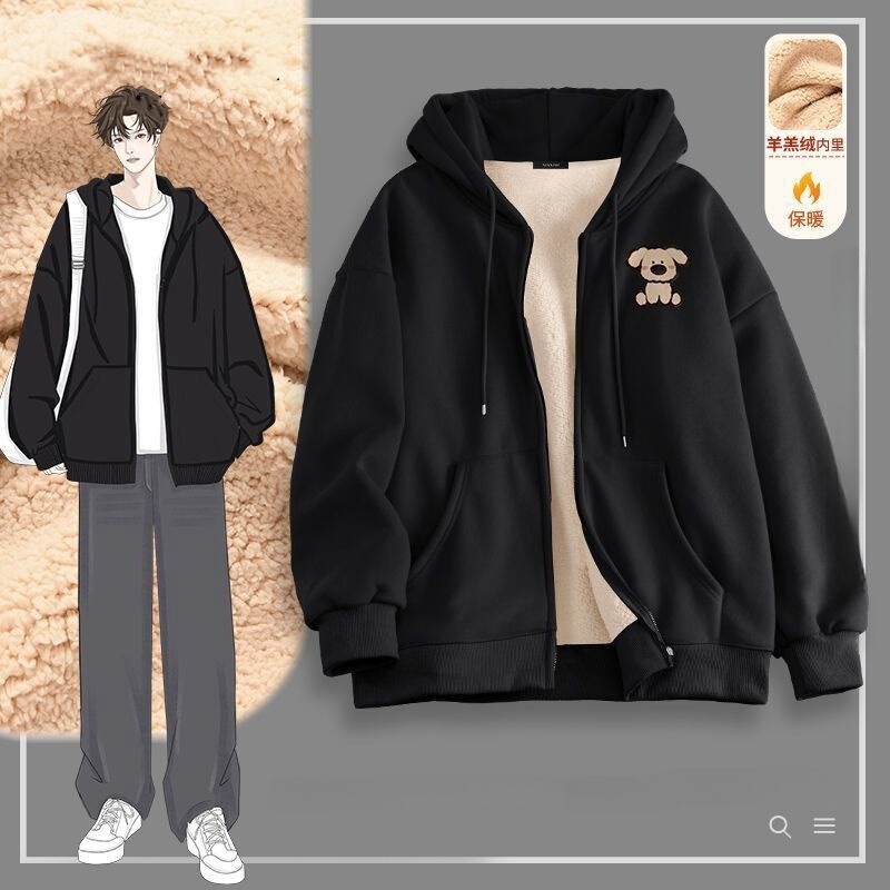 Designed Niche Zipper Cashmere Sweatshirt Autumn and Winter 2025 New Men's Winter Velvet Cardigan Jacket 12 Designed Niche Zipper Cashmere Sweatshirt Autumn and Winter 2025 New Men's Winter Velvet Cardigan Jacket 12