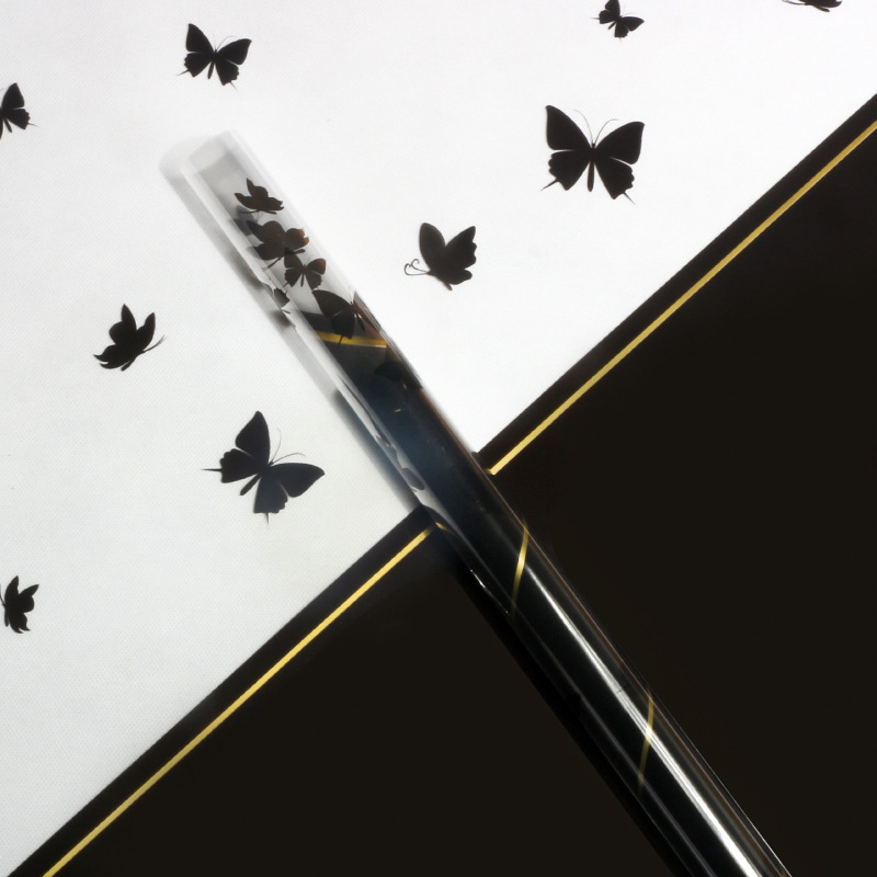 Huasei mariposa OPP flor embalaje de papel ramo didiy flor embalaje de papel de vidrio regalo florista materiales de arte floral