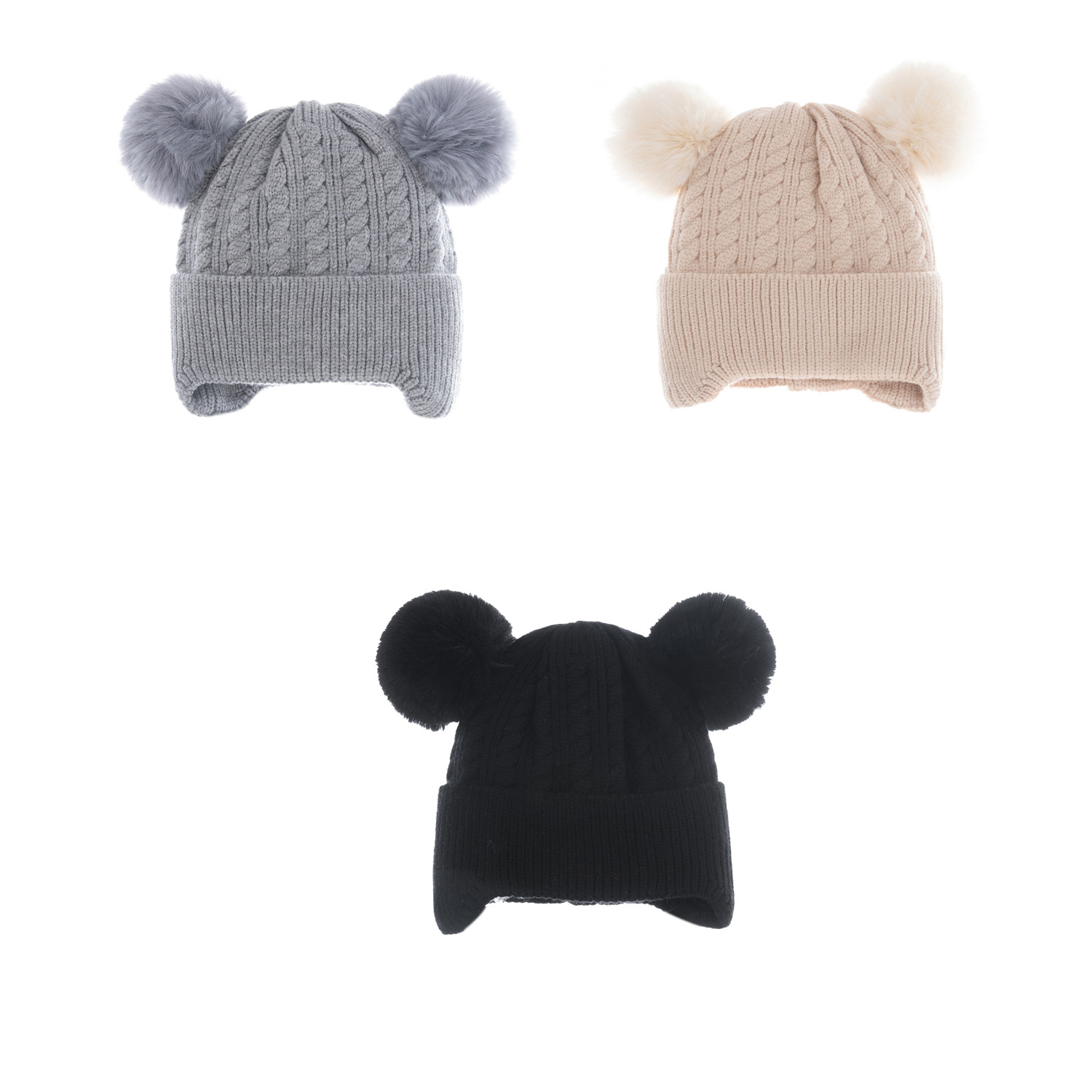 Children Unisex Fashion Solid Color Pom Poms Wool Cap display picture 1