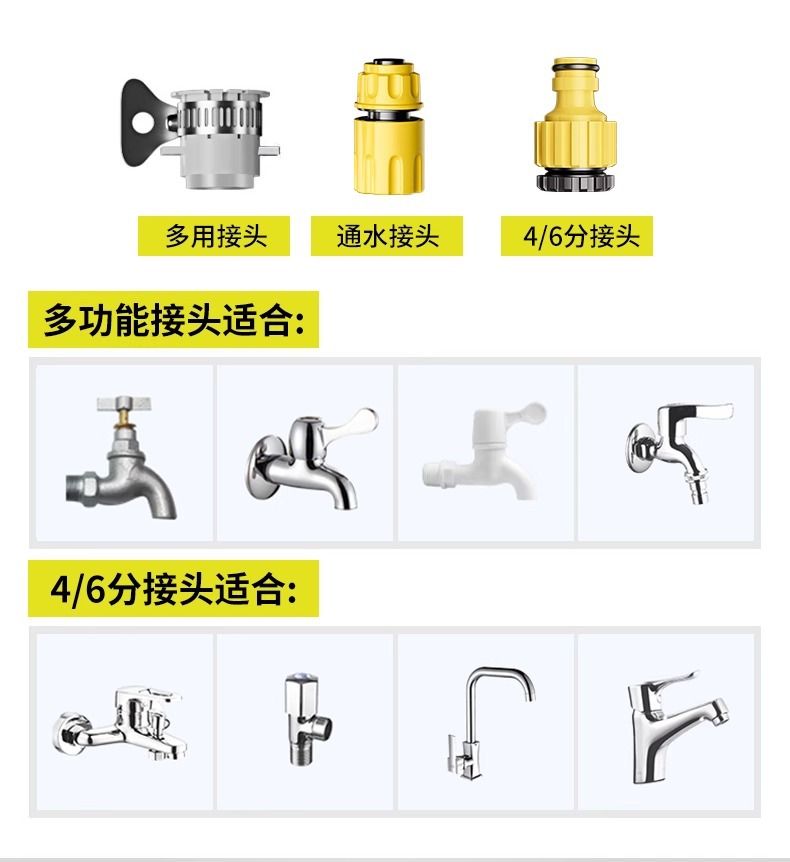 High-Pressure Car Wash Water Gun for Home Use, Nozzle for Rinsing and Watering Plants, Balcony Retractable Booster Hose, Car Cleaning Tool