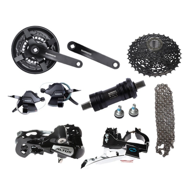 SHIMANO Xi mano M310 Kit de bicicleta de montaña de 7 piezas de 8 velocidades de 24 velocidades de actualización de modificación de transmisión delantera y trasera dial
