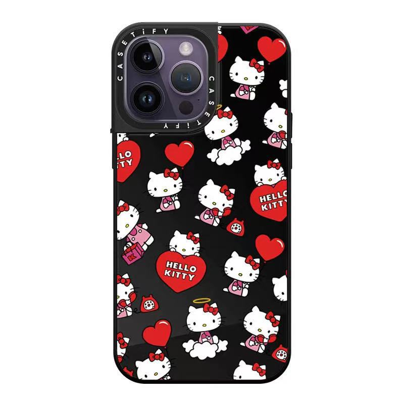 CASE Fashion Brand Kt Cat Series iphone16Promax Transparent 14 Magnetic Absorbing Phone Case for Apple 15pro