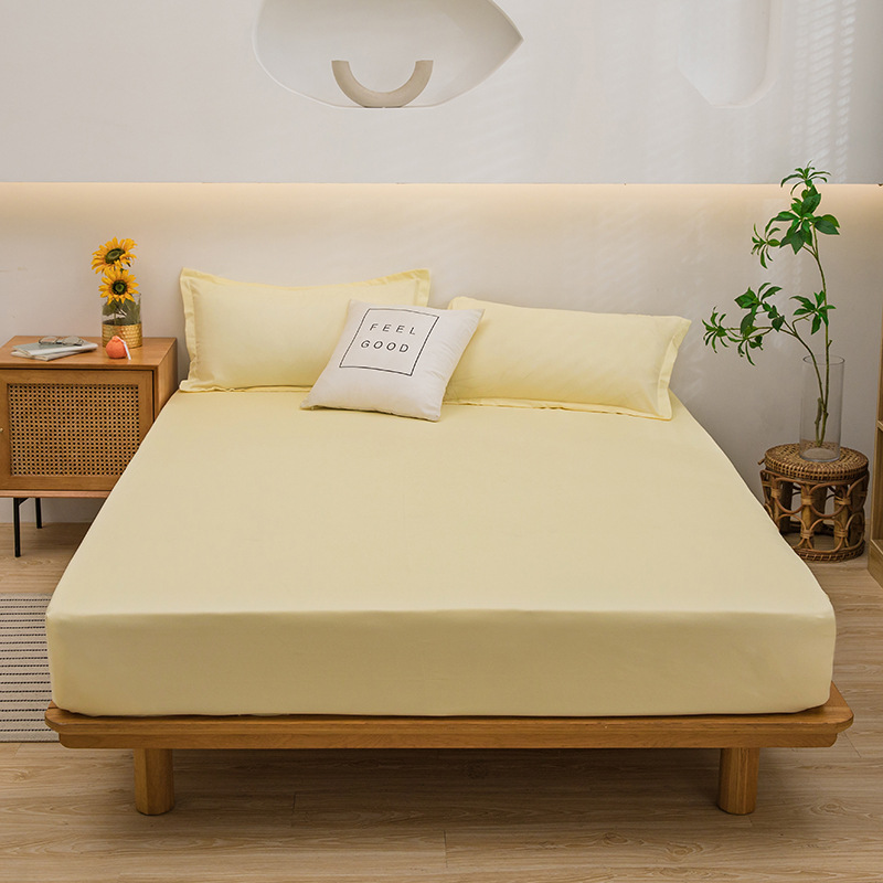 Cama de color sólido una sola pieza de algodón lavable japonés cubierta de cama a prueba de polvo todo incluido colchón cubierta de protección dormitorio doméstico moderno y simple