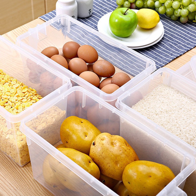 Caja de almacenamiento de refrigerador sellado de frutas y verduras caja de almacenamiento transparente de almacenamiento de refrigeración de plástico caja de congelación con tapa image 4