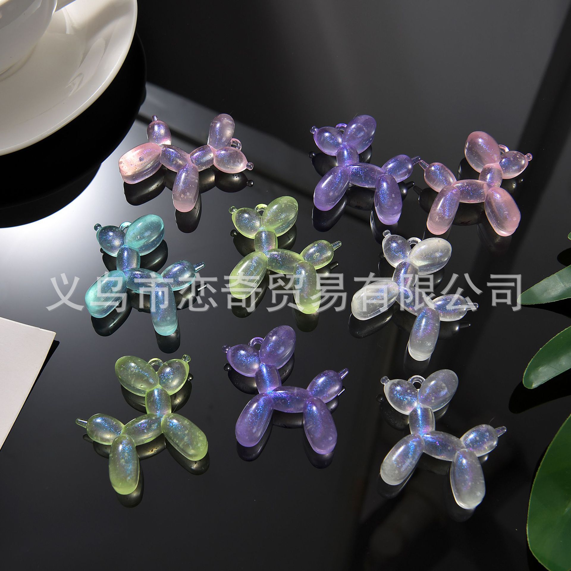 풍선 개 액세서리 고급 플래시 DIY 자동차 장식 매달려 액세서리 휴대 전화 체인 키 체인 펜던트 액세서리 라이브 폭발