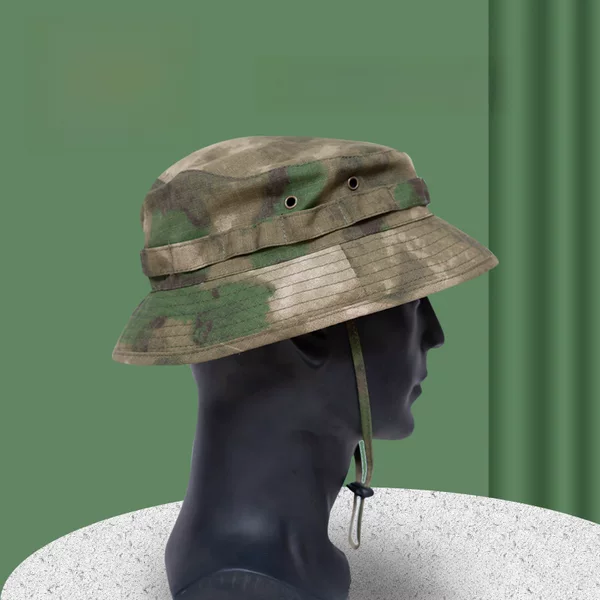Camouflage Round-Brimmed Hat Tactical Boonie Hat Camouflage Hat Men's Manufacturer Fishing Sunshade Fisherman Hat Protective Large Brim