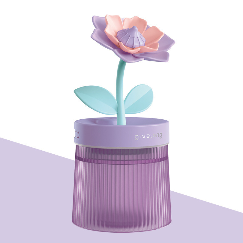 花朵空气加湿器小型喷雾补水家用轻音卧室桌面便携车载USB加湿器|undefined