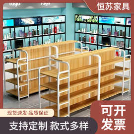恒苏中岛柜双面超市货架展示台展示架多层零食架化妆品精品展柜流