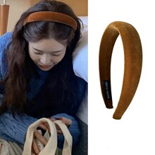 韩国美拉德丝绒海绵发箍女2023新款高级感宽边高颅顶压发头箍发饰