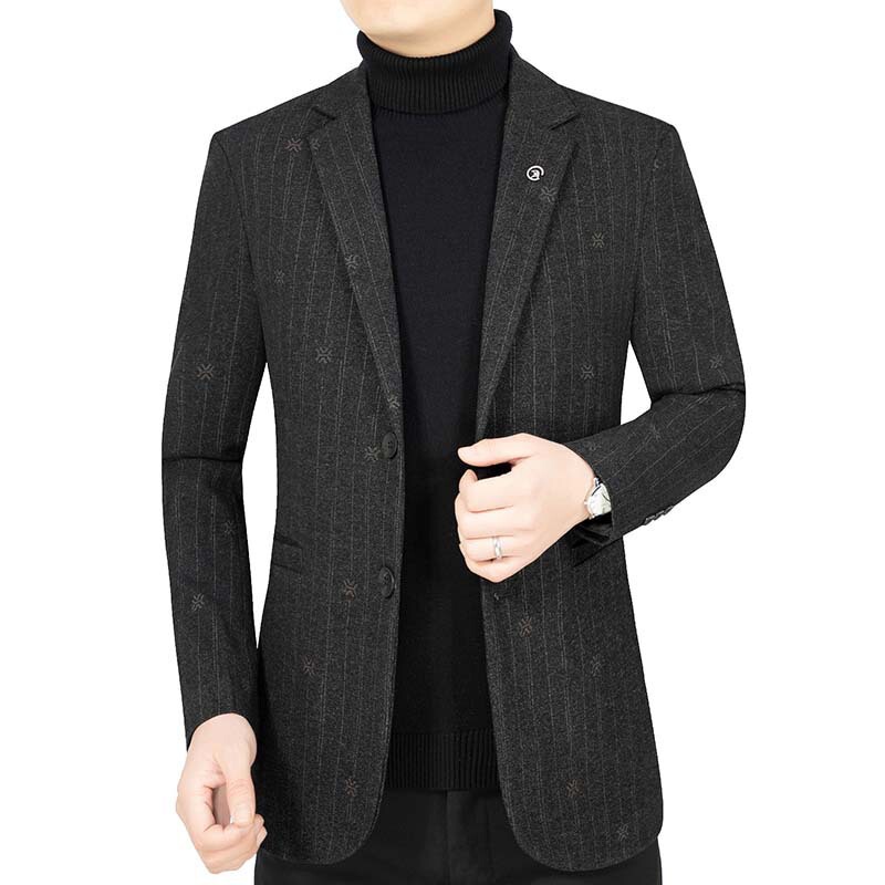 2025 generation hair autumn and winter new leisure suit jacket men's middle-aged woolen suit slim-fit single western jacket men