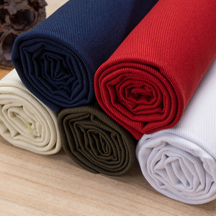 305gsm 10 * 10 + 70D algodón spandex twill 97% algodón 3% spandex pantalones de hombre tela de algodón elástico