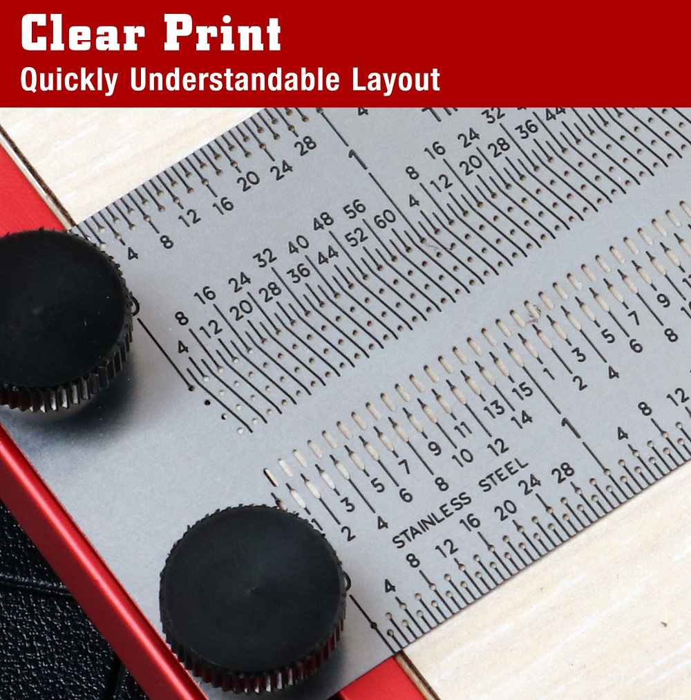 Nueva regla de trazado británico regla de agujero de acero inoxidable Escala de carpintería regla de marcado