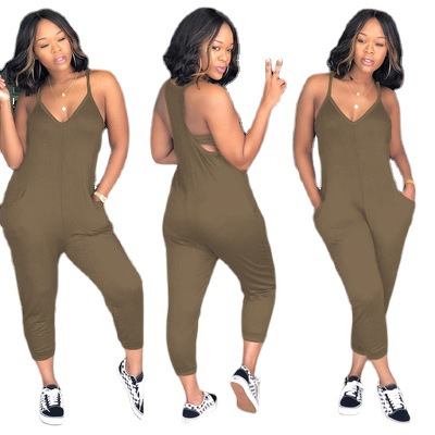 2023 verano europeo y americano transfronterizo sexy ropa de mujer Amazon multicolor multi-tamaño mono casual image 3