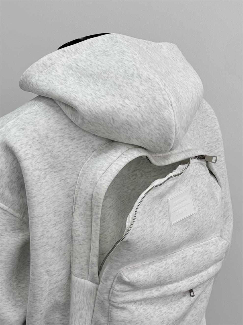 Men's Clothing Jin Plus Size Men's Spring New Style Hooded Sweatshirt Back Backpack Design Men's Top Flower Gray Men_voghion.com