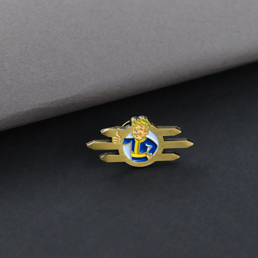 Fallout Game Merchandise Vault Boy Pin, Vault Boy Enamel Badge, Fan Collectible