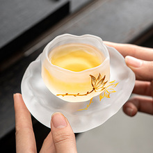 莲花琉璃茶杯初雪杯简约高颜值品茗杯女士主人杯个人专用单杯茶盏