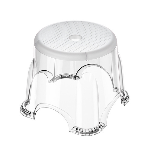 PET transparent small stool chair, shoe changing stool, foot washing stool, home bathroom toilet bathroom plastic bench