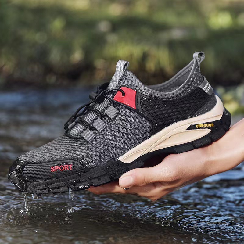 Zapatos de rastreo para hombre nuevo verano transpirable casual Baita zapatos de gran tamaño para hombre malla zapatillas de senderismo al aire libre