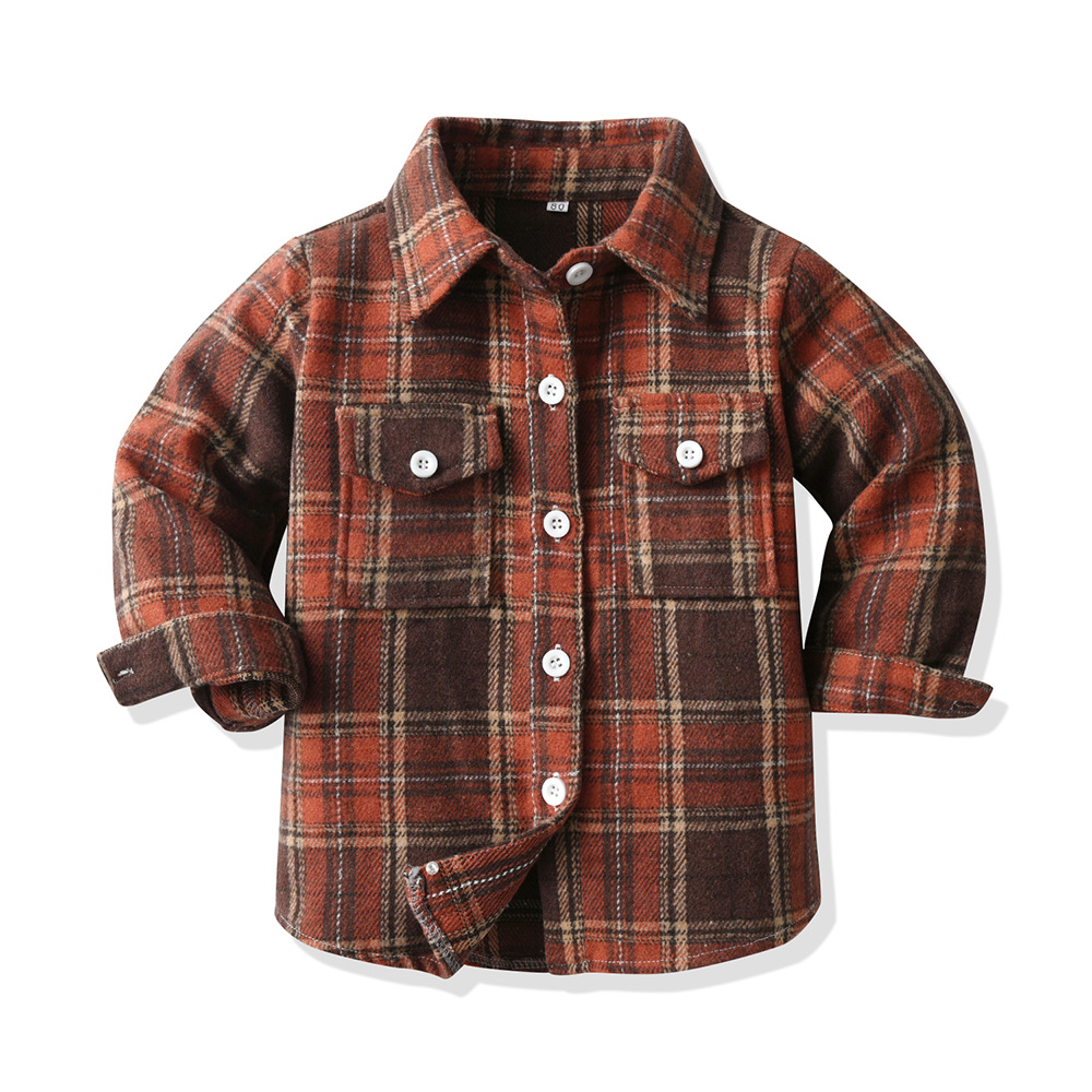 Casual Plaid Cotton Boys Outerwear display picture 5