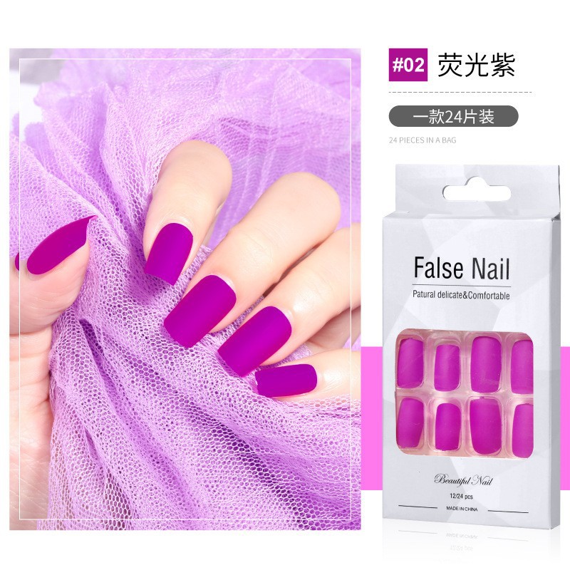 Nueva pieza de esmalte de uñas de desgaste de ballet largo luminoso transfronterizo terminado parche de uñas esmerilado pegamento jalea pieza de uñas falsas