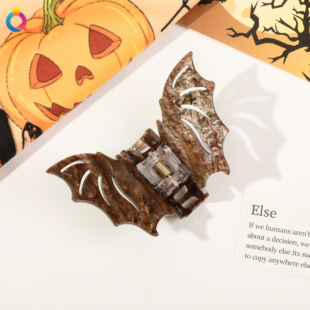 Oddly Reading Bat Hairpin Halloween Funny Grab Clip Temperament Glitter Hair Shark Clip Holiday Dress Hair Accessories Wholesale_voghion.com