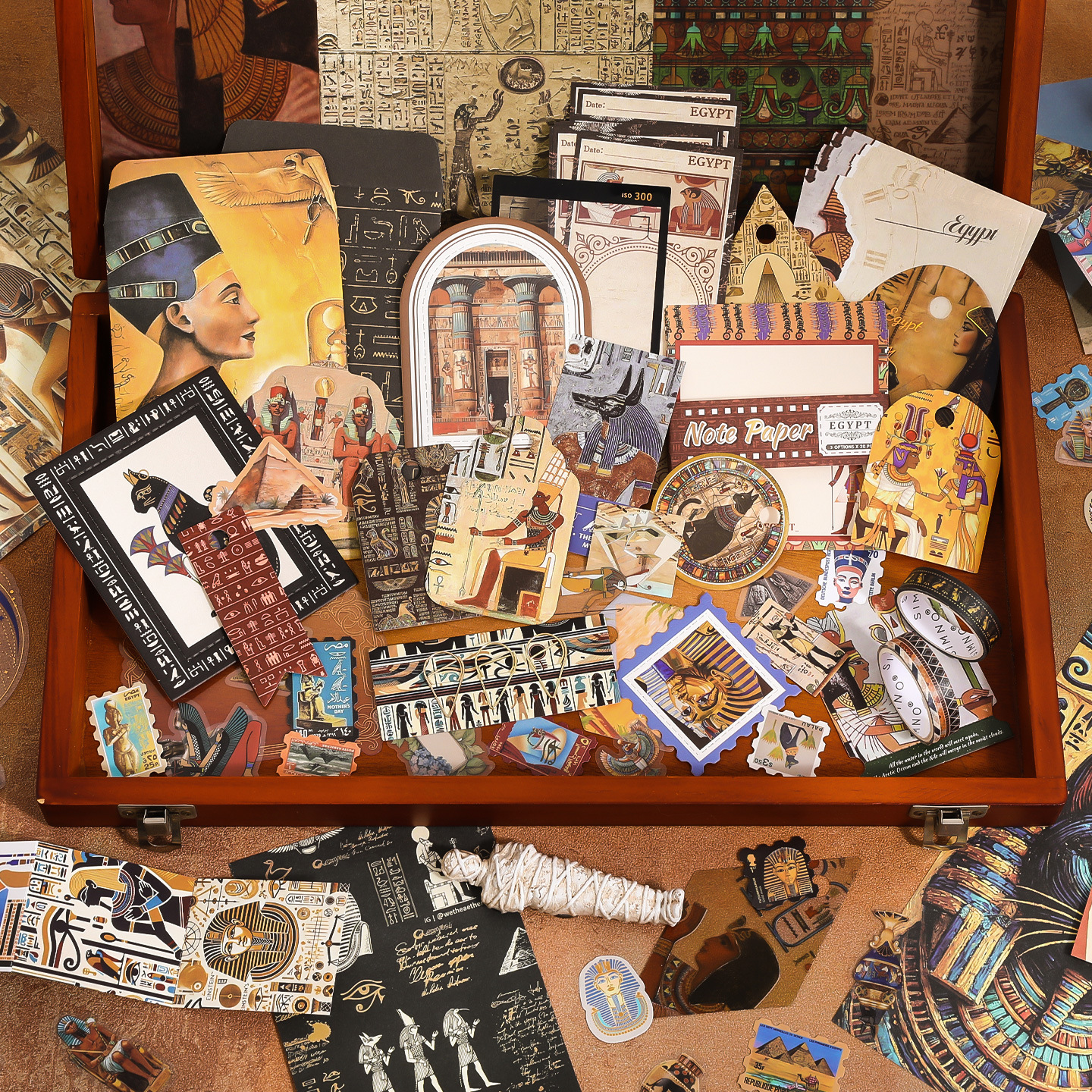 芯陌手帐礼盒 复古暖寄系列 手帐本贴纸便签手账素材套装素材纸