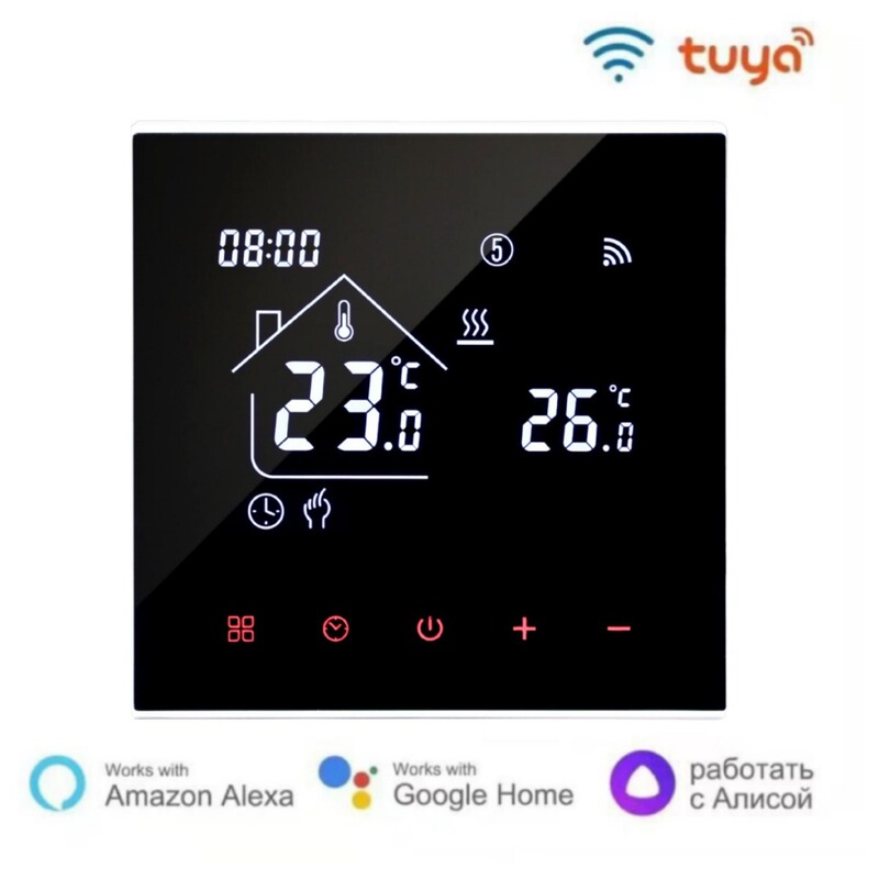 Tuya Wifi Wireless Smart Thermostat for Gas Wall-Mounted Boiler, Water Heating, Electric Heating, Programmable