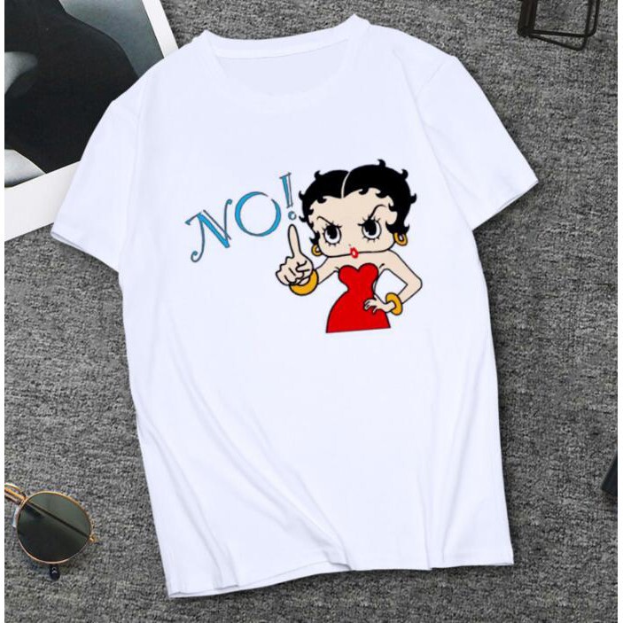 2023 Betty Boop Betty Doll Crewneck Printed T-shirt Short Sleeve Women's Foreign Trade Cross-border ebay Amazon
