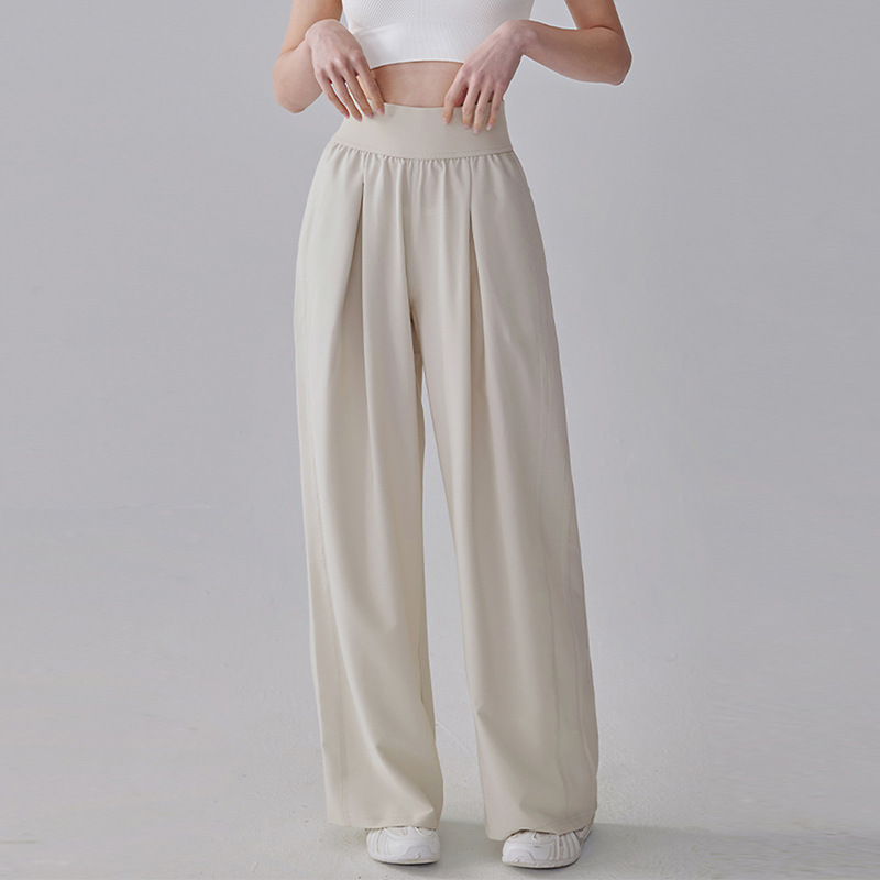 2025 Sports Pants Loose Straight Running Casual Pants Breathable Wide Leg Yoga Training Fitness Pants Outer Wear High Waist