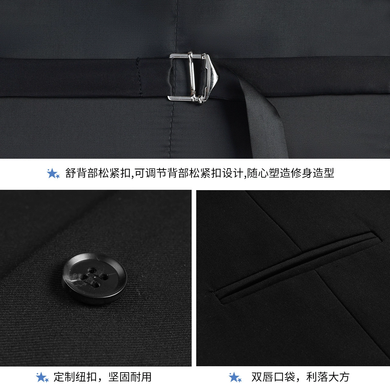 Костюм, жилет для работы, slim fit, корейский стиль