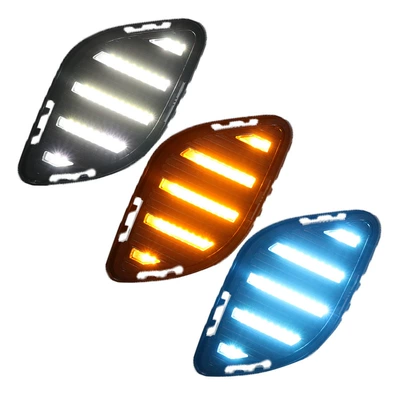 Suitable for 20-21 Buick Envision S Daytime Running Lights Special Modified Led Front Fog Lights Daytime Running Lights (Gündüz işıqları) - mustang-model-upgraded-three-colors-with-streamerone-pair-price