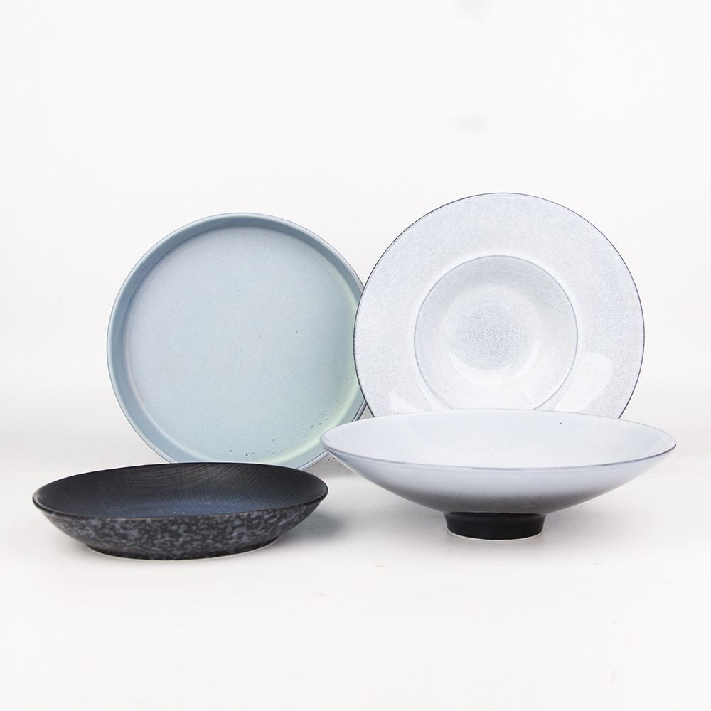 Horno de estilo japonés serie de esmalte de alta temperatura vajilla de cerámica plato creativo plato de fruta plato de carne ensalada tazón de arroz tazón de sopa