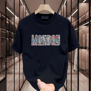 [high quality Men's Wear] Men's Fashionable Personalized Printed Short-sleeved T-shirt Summer Cotton Korean-style All-match Round Neck Top