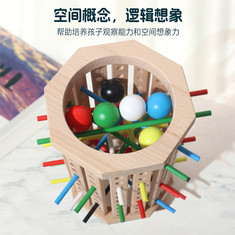 Juego de palo transfronterizo, juego de dados, juego de tablero de madera, juguetes interactivos de color entre padres e hijos, juego de matemáticas Montessori