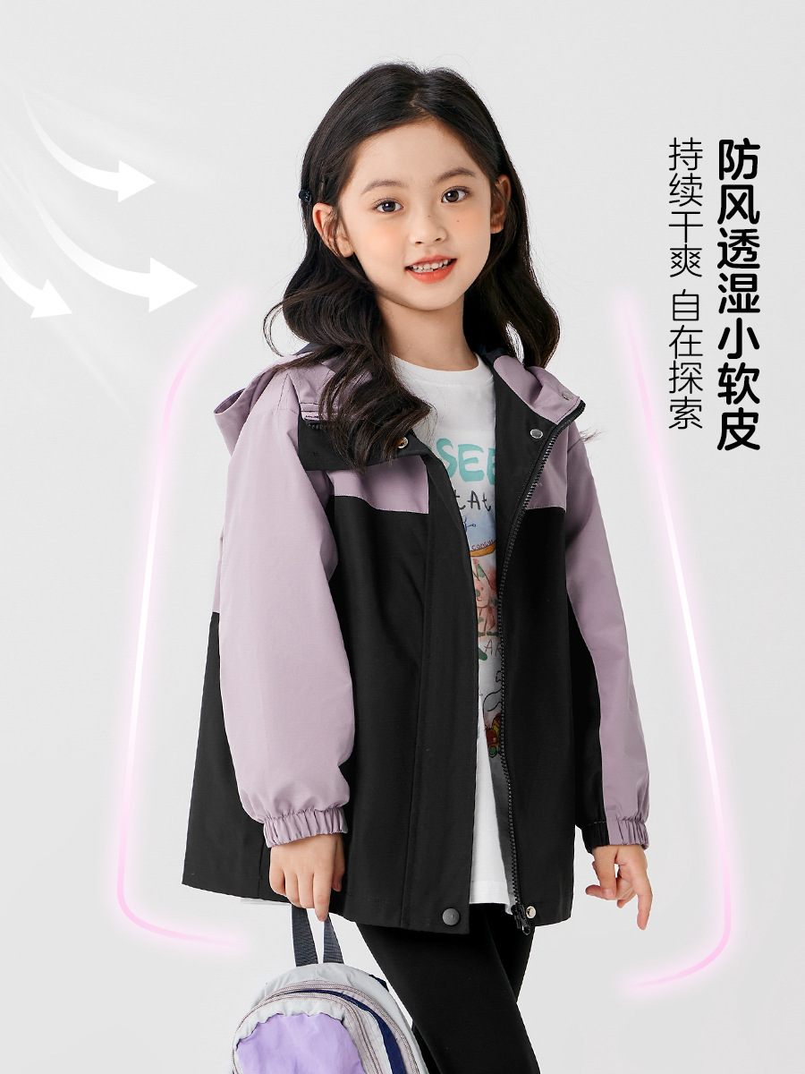 Chaqueta de carga de niñas izquierda-oeste chaqueta 3 en 1 chaqueta de invierno para niños 2025 otoño-invierno ropa de niñas de lana impermeable al aire libre