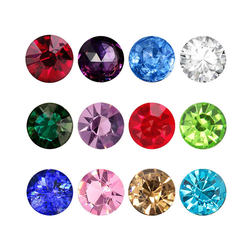 DIY manufacturers pointed glass 12 birthstone colored glass water diamond accessories clothing accessories