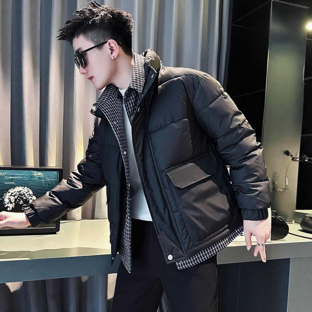 Fake Two-Piece down Cotton Jacket for Men, Winter Trendy Brand, Handsome Workwear Cotton Coat, Men's 2025 New Winter Jacket