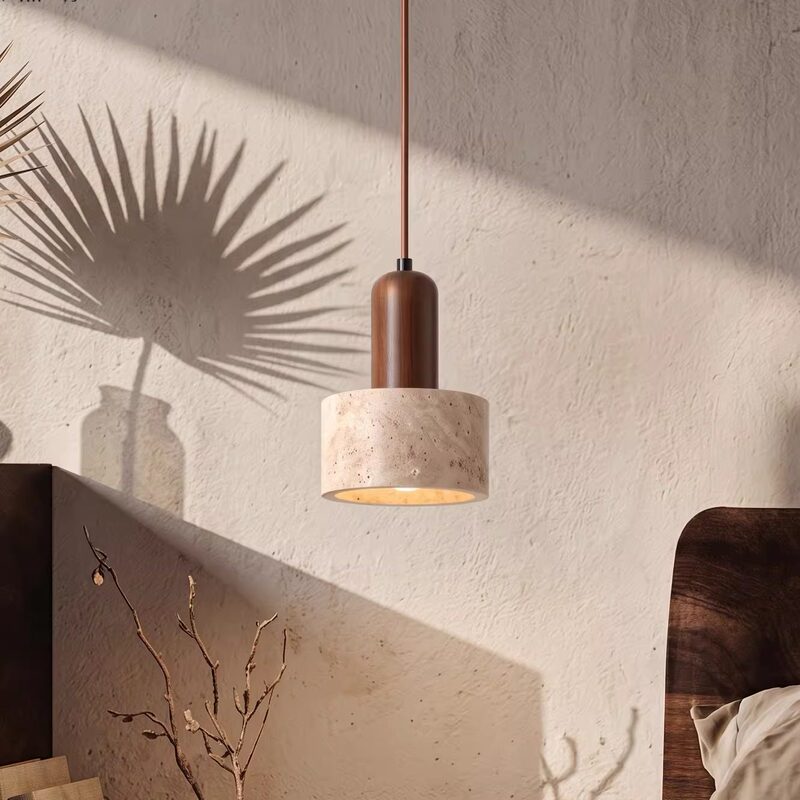 Yellow travertine wabi-sabi style bedroom bedside pendant light Japanese creative designer homestay restaurant small 3-5 ㎡ Small apartment Yellow travertine wabi-sabi style bedroom bedside pendant light Japanese creative designer homestay restaurant small 3-5 ㎡ Small apartment