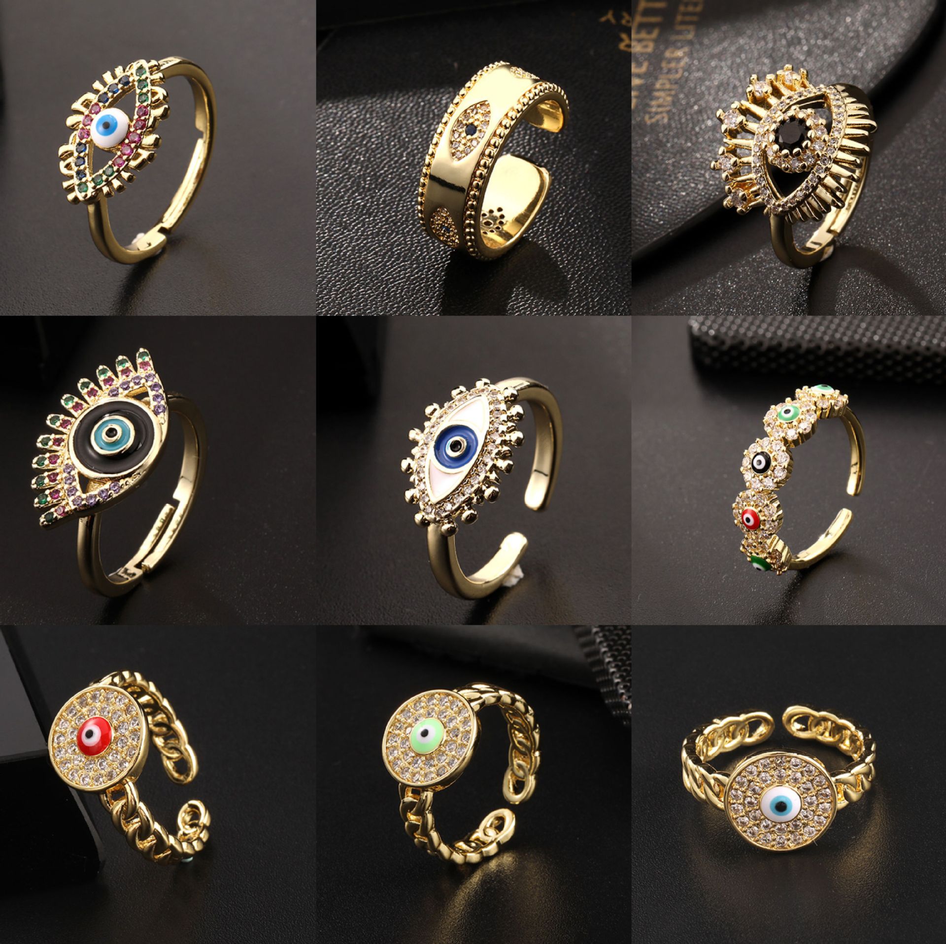 Fashionable ring with stone with zircon