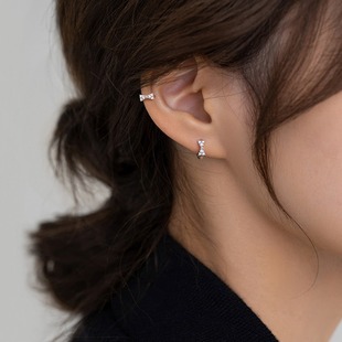 925 Sterling Silver Pin Bow Ear Ring Niche High-end Summer Earrings Light Luxury Earrings Women's Ear Buckle Earrings