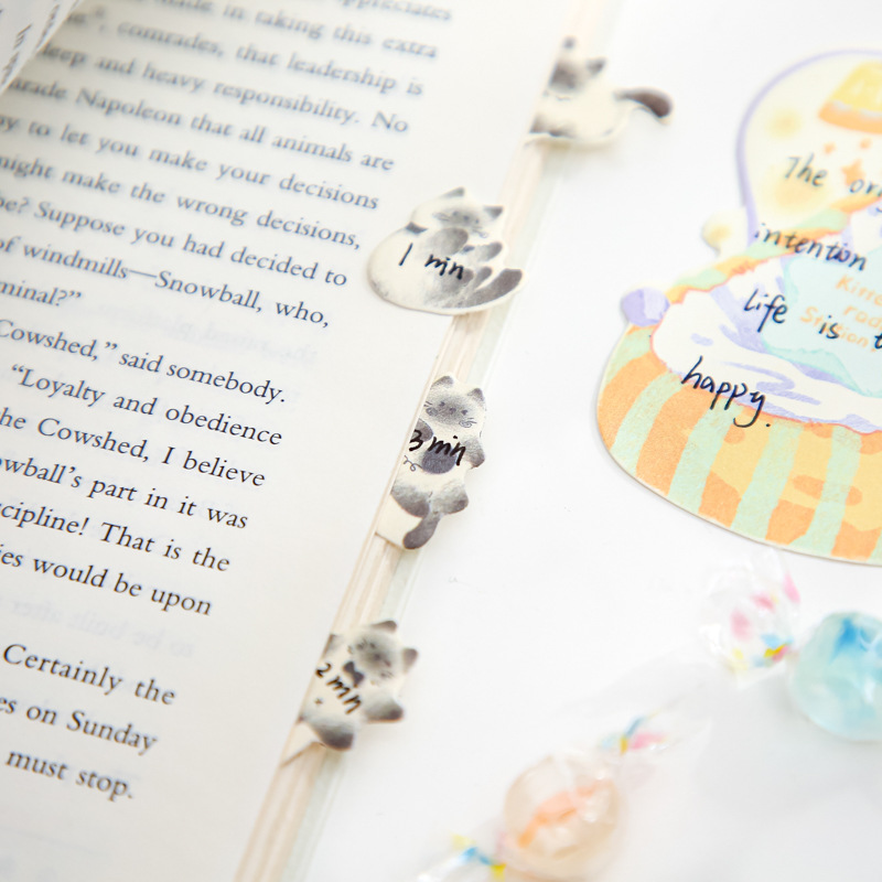 Mr. Paper combinación vertical N pegatinas de terciopelo miau house notas de índice creativas notas adhesivas de alto valor papel de notas adhesivas lindo